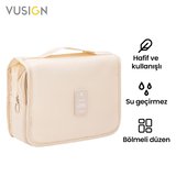 Kozmetik Saklama Çantası Seyahat Makyaj Organizer Çanta 24x9x20 cm Ahşap Rengi