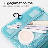 Kozmetik Saklama Çantası Seyahat Makyaj Organizer Çanta 24x9x20 cm Ahşap Rengi