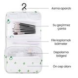 Kozmetik Saklama Çantası Seyahat Makyaj Organizer Çanta 24x9x20 cm Ahşap Rengi