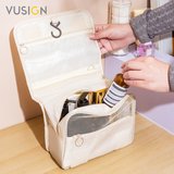 Kozmetik Saklama Çantası Seyahat Makyaj Organizer Çanta 24x9x20 cm Ahşap Rengi