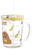 We Bare Bears Lisanslı Pipetli Cam Bardak (400Ml) - Boz Ayı