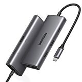 Ugreen Type-C to 4K/30Hz HDMI 2*USB 3.2 Type-C 3.2 SD TF Kart Okuyucu Çoklayıcı Hub Adaptör