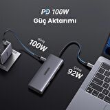 Ugreen Type-C to 4K/30Hz HDMI 2*USB 3.2 Type-C 3.2 SD TF Kart Okuyucu Çoklayıcı Hub Adaptör