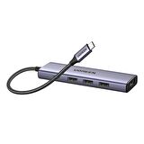 Ugreen Type-C to 4K/30Hz HDMI 3*USB 3.0 100W PD Güç Girişi Çoklayıcı Hub Adaptör