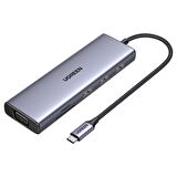 Ugreen Type-C to 3*USB 3.0 4K/30Hz HDMI VGA Gigabit Ethernet SD TF Kart Okuyucu Çoklayıcı Hub Adaptör