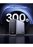 Ugreen Nexode 300w Gan 5 Portlu Hızlı Şarj Cihazı Istasyonu, 4xusb-c, 1xusb-a, Gri - 90903b