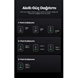 Ugreen Nexode Pro 25871 2xUSB-C+USB-A QC/PD 65W GaN Hızlı Şarj Kablosu ve Adaptörü