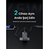 Ugreen Nexode Pro 35008 2xUSB-C QC/PD 45W GaN Hızlı Şarj Adaptörü 35008