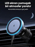 UGREEN 35029 W525 15W MagSafe Araç Kablosuz Şarj Cihazı Gri
