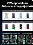 UGREEN 35029 W525 15W MagSafe Araç Kablosuz Şarj Cihazı Gri