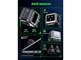 UGREEN Nexode Uno 65W Robot GaN Hızlı Şarj Cihazı 2xUSB-C, 1xUSB-A, Gri 25685