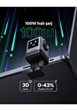 Ugreen Nexode Uno 100W Robot GaN Hızlı Şarj Cihazı 3xUSB-C, 1xUSB-A, Gri, 45515B