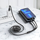 Borofone 3in1 Şarj Kablosu Type-C Lightning Micro USB, 1m, 2A Hızlı Şarj, iPhone 17 ile Uyumlu | BX74