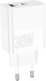 Borofone BA75A USB - Type-C 30 Watt Hızlı Şarj Aleti Beyaz