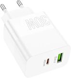 Borofone BA75A USB - Type-C 30 Watt Hızlı Şarj Aleti Beyaz