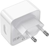 Borofone Şarj Kafa Type-C 17.5W Dual Port PD35W iPhone 15 Serisi Uyumlu Şarj Başlık Seyahat ve Duvar Şarj Cihazı Type-C Girişli Tüm Cihazlara Uyumludur BA76A