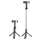 Telefon Tripod Selfie Çubuğu BY11 Bluetooth tripod ve uzaktan kumandalı siyah