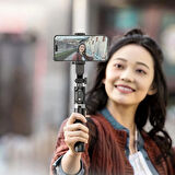 Tripod BY12 Selfie Çubuğu Bluetooth / Uzaktan Kumandalı Siyah