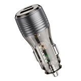 Araç Çakmaklık şarjı Hızlı Şarj PD30W+QC3.0 Dual Port Car Charger 1x Type-C  1x USB