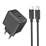 HOCO CS15A 30W Type-C Şarj Aleti + Type-C to iPhone Lightning Kablo Seti