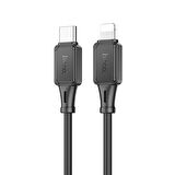 HOCO X101 27W Type-C to iPhone Lightning Hızlı Şarj ve Data Kablosu (Siyah)