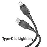 HOCO X101 27W Type-C to iPhone Lightning Hızlı Şarj ve Data Kablosu (Siyah)