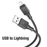 HOCO X101 USB to iPhone Lightning 2.4A Hızlı Şarj ve Data Kablosu (Siyah)