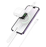 HOCO CW50 15W AirPods + Apple Watch+iPhone 3in1 Kablosuz Manyetik Hızlı Şarj Aleti