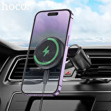HOCO HW6 Vision Metal Manyetik Şarjlı Araç İçi Havalandırma Telefon Tutucu (Gri)