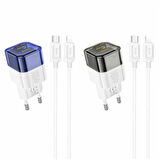 HOCO C131A Platinum PD30W+QC3.0 Girişli Hızlı Şarj Başlığı Ve Type-C To iPhone Lightning Kablo