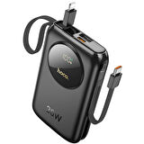 HOCO Q19 Lucky 10000mAh 30W Dijital Göstergeli Kablolu Powerbank