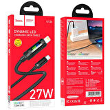 HOCO U126 Lantern 100W Type-C to iPhone Lightning Hızlı Data ve Şarj Kablosu (Siyah)