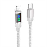 HOCO U126 Lantern 100W Type-C to iPhone Lightning Hızlı Data ve Şarj Kablosu (Gri)