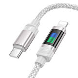 HOCO U126 Lantern 100W Type-C to iPhone Lightning Hızlı Data ve Şarj Kablosu (Gri)