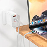 HOCO U126 Lantern 100W Type-C to iPhone Lightning Hızlı Data ve Şarj Kablosu (Gri)