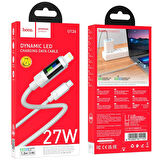 HOCO U126 Lantern 100W Type-C to iPhone Lightning Hızlı Data ve Şarj Kablosu (Gri)