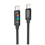 HOCO U126 Lantern 100W Type-C to Type-C Hızlı Data ve Şarj Kablosu (Siyah)