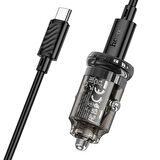 HOCO Z53 Sight Single PD30W Type-C Girişli Araç Çakmaklık Hızlı Şarj Aleti + Type-C to Type-C Kablo