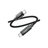 Hoco U125 Benefit Type-C to Type-C 100W PD Şarj Kablosu 1.2M - Siyah