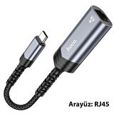 Hoco UA26 Type-c OTG RJ45 İnternet Adaptörü Dönüştürücü 1000 Mbps