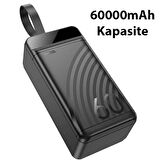 HOCO J123C Element 22.5W+PD20W 60000mAh Dijital Göstergeli Hızlı Şarj Powerbank