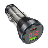 HOCO NZ12B Unimpeded PD48W USB + Type-C Araç Çakmaklık Hızlı Şarj Aleti