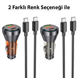 HOCO NZ12B Unimpeded PD48W USB + Type-C Araç Çakmaklı Hızlı Şarj Aleti + Type-C to Type-C Kablo