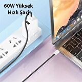 Hoco X104 60W Type-C to Type-C Hızlı Data ve Şarj Kablosu 2m Siyah