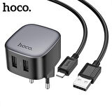 Hoco CS31A 2xUSB + Lightning Kablo Hızlı Şarj Adaptör Seti