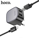 Hoco CS31A 2xUSB + Lightning Kablo Hızlı Şarj Adaptör Seti