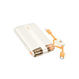 Hoco J127 10.000 mAh Dijital Göstergeli Dual Kablolu 20W PD Mini Powerbank - Beyaz