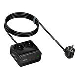 Hoco AC27 Descanso 5in1 2500W Priz 2M - Siyah
