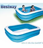 62002 Pompasıyla-Bestway 54005, Büyük Şişme Aile Havuzu-201x150x51cm
