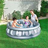 62002 Pompalı-Bestway 51080,Mega Gri Metalik Şişme Havuz-152x43cm